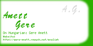 anett gere business card